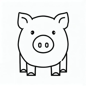 Simple Piggy Coloring Page