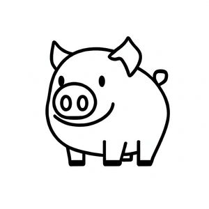Sweet Little Piglet Coloring Page