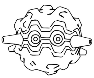 A coloring page featuring the Pokémon Forretress