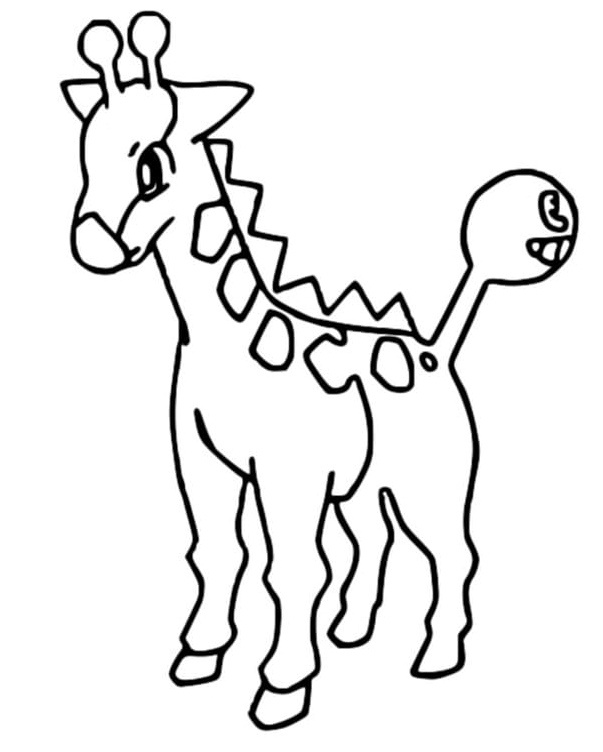 Pokemon Girafarig Coloring Page