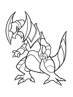 Pokemon Haxorus Coloring Page