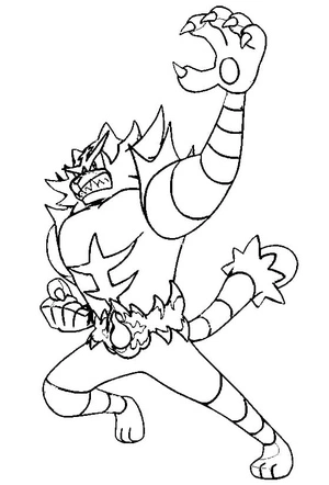 Pokemon Incineroar Coloring Page