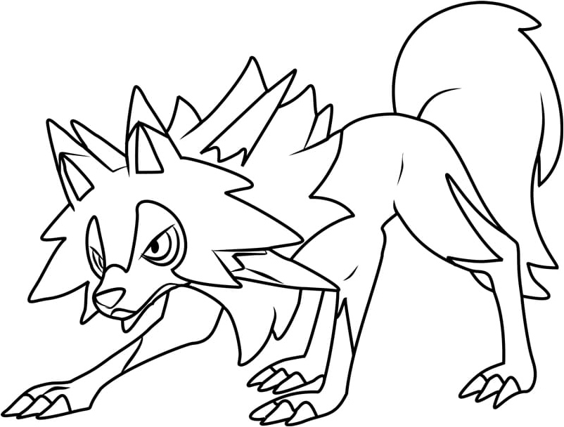 Pokemon Lycanroc Coloring Page