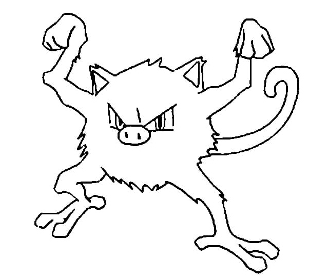 Pokemon Mankey Coloring Page