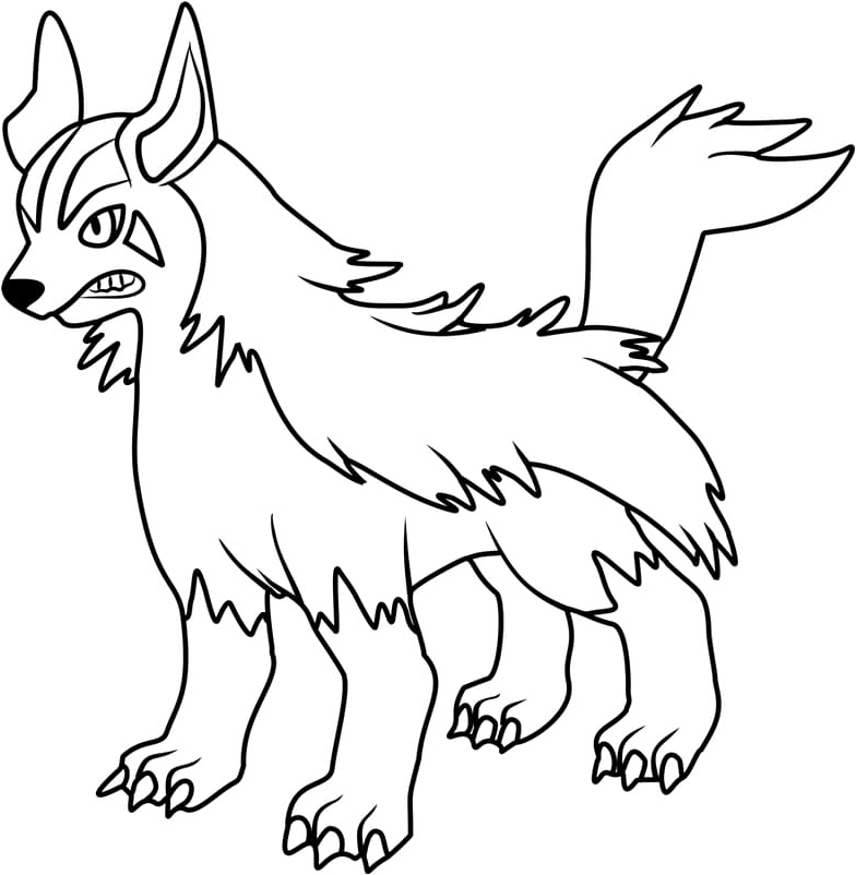 Pokemon Mightyena Coloring Page