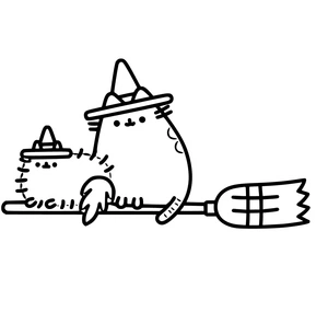 Flying Pusheen Coloring Page
