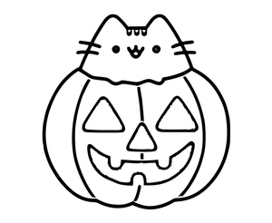 Pusheen Inside a Pumpkin