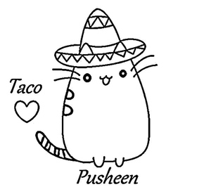 Pusheen wearing a sombrero