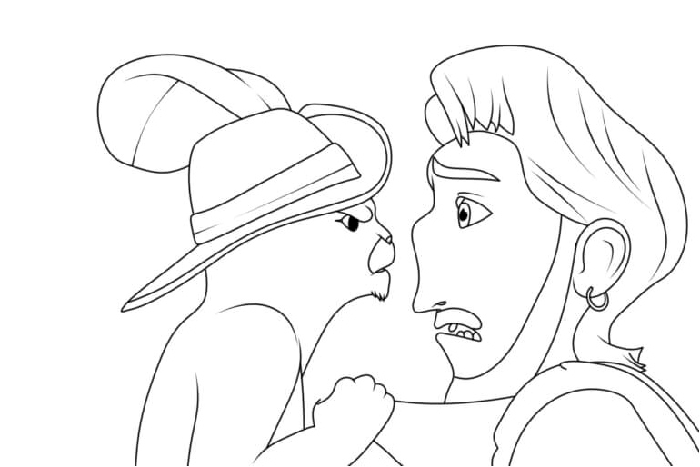 Fierce Puss In Boots Coloring Page