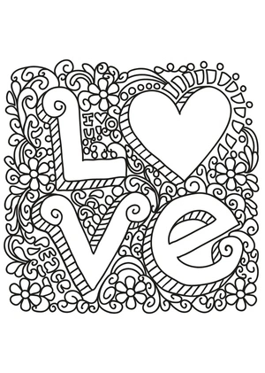 Romantic Quote for Grown-ups Coloring Page