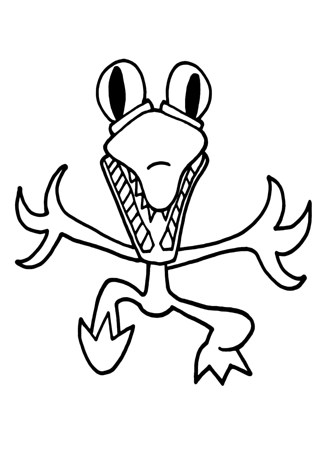 Coloring Page: Orange Rainbow Friends Coloring Page