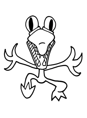 Coloring Page: Orange Rainbow Friends Coloring Page