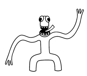 Happy Green Rainbow Buddy Coloring Page