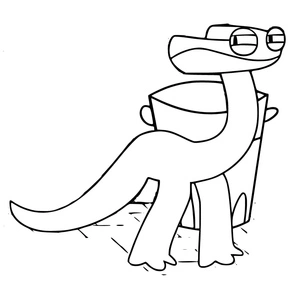 Printable Coloring Page: Cyan Rainbow Buddies Coloring Page