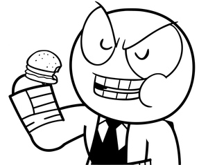 Rainbow Friends Eating a Hamburger