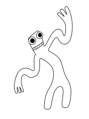 Sheet 2: Friendly Rainbow in Green Coloring Page