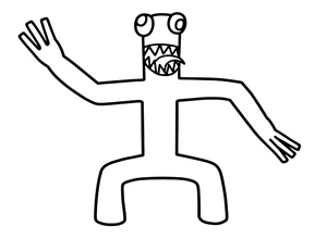 Spooky Green Rainbow Pal Coloring Page