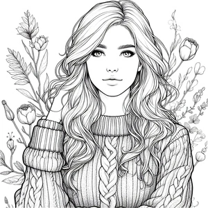 A Beautiful, Lifelike Girl Coloring Page