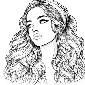 Free Realistic Girl Coloring Page