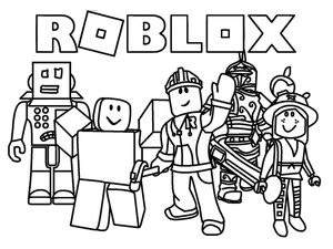 Characters from Roblox Coloring Page