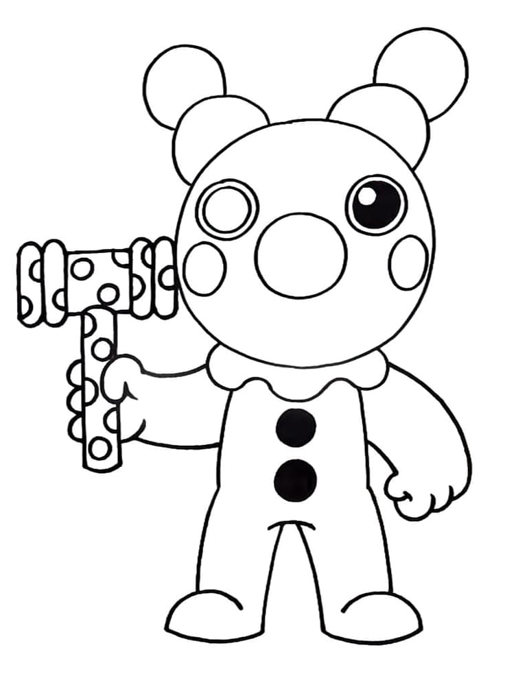 Clown from Roblox Coloring Page