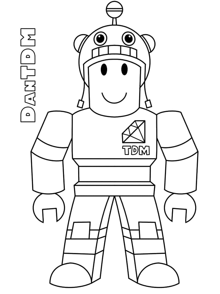 DanTDM from Roblox Coloring Page