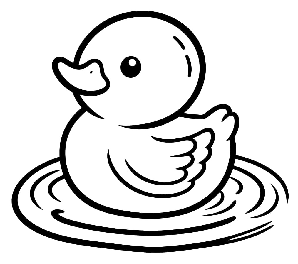 Cute Rubber Ducky Coloring Page