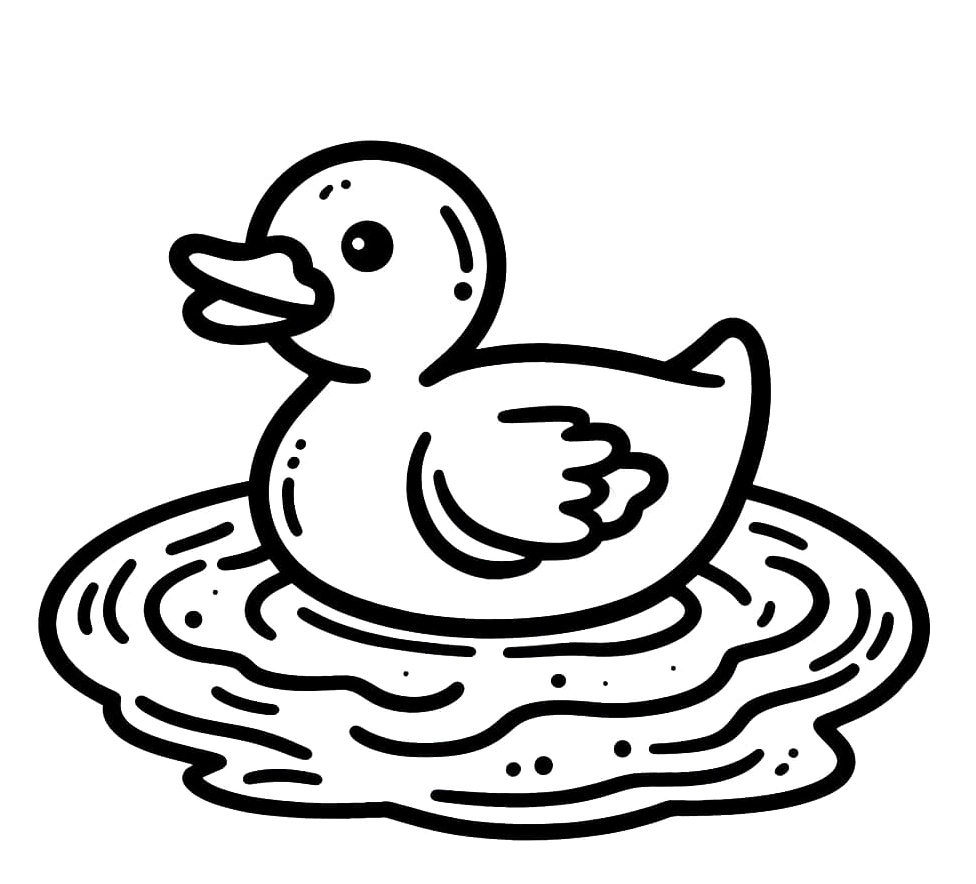 Printable Free Rubber Duck Coloring Page