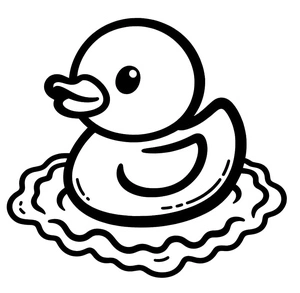 Small Rubber Ducky Coloring Page