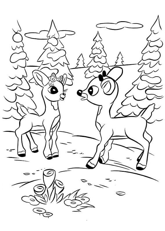 Clarice and Rudolph Coloring Page