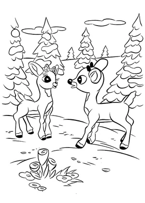 Clarice and Rudolph Coloring Page
