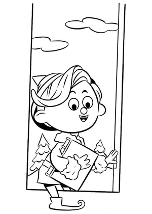 Elf Named Hermey from Rudolph's Coloring Page
