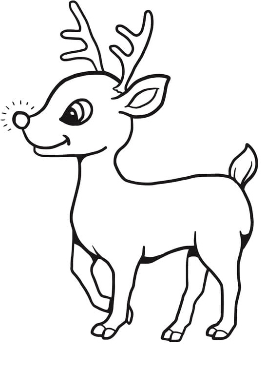 Happy Rudolph Coloring Page