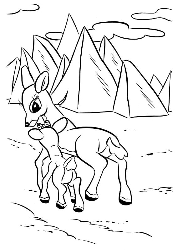 Rudolph the Red-Nosed Reindeer Coloring Page