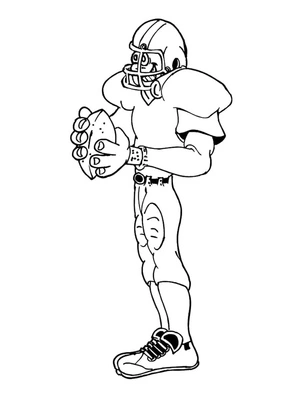 Free American Football Player Coloring Page