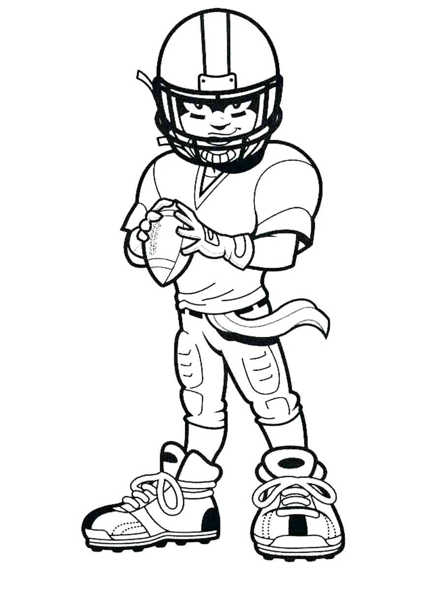 Friendly Football Player Coloring Page
