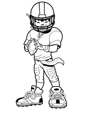 Friendly Football Player Coloring Page