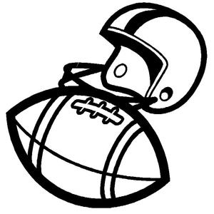 Helmet and Football for American Football Coloring Page