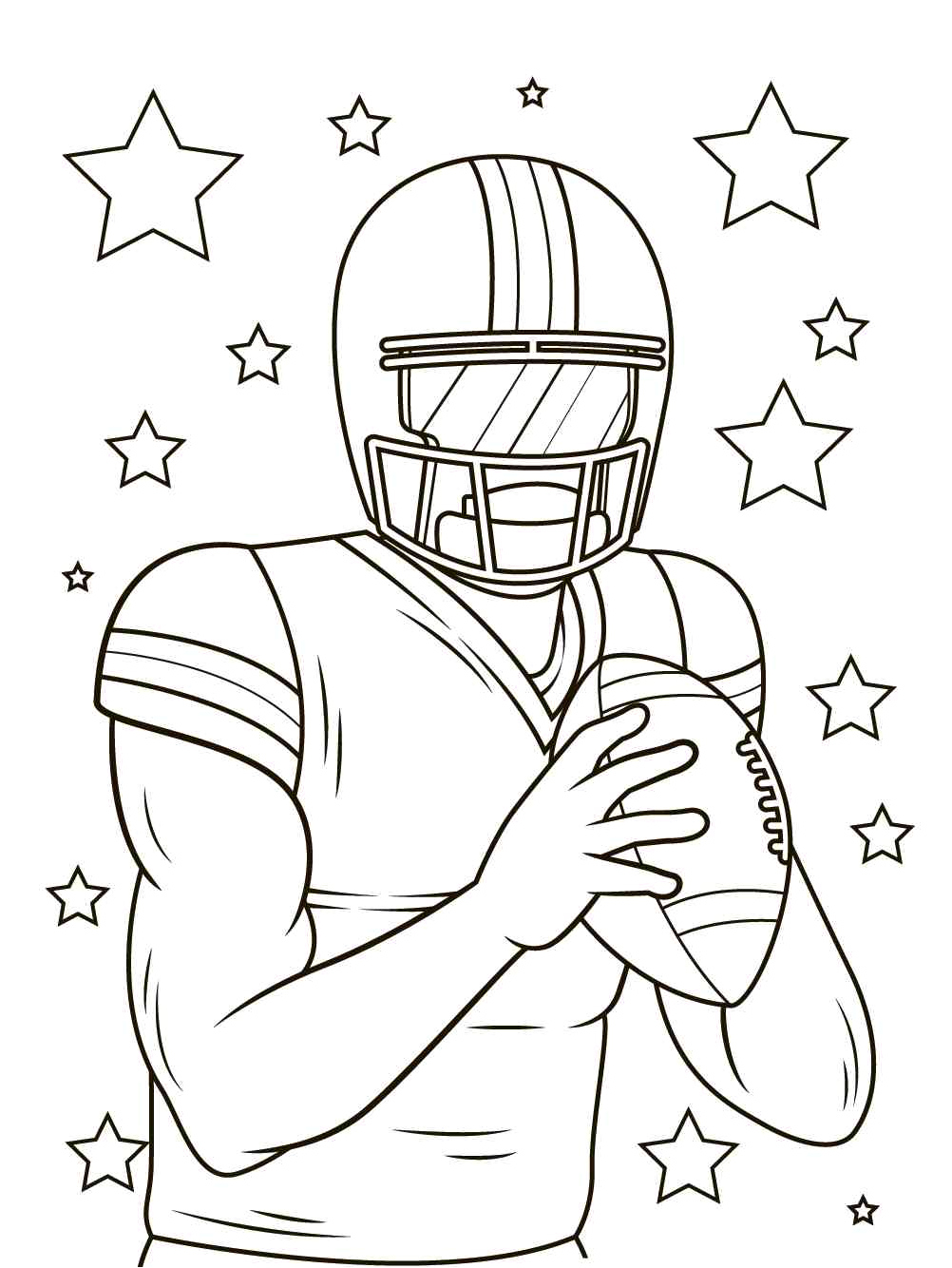 Incredible American Football Athlete Coloring Page