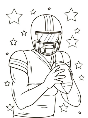 Incredible American Football Athlete Coloring Page