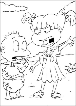 Angie and Tom Coloring Page