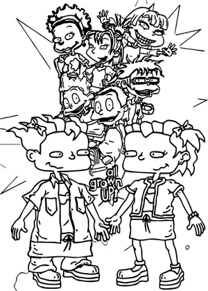 Characters from Rugrats Coloring Page