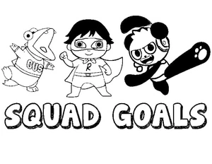 Squad Goals in Ryan's World Coloring Page