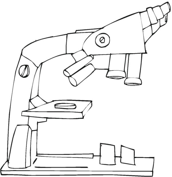 A microscope is the device used for obtaining enlarged images. Coloring Page