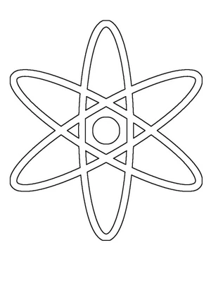 Image of a Common Atom Coloring Page