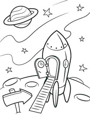 Rocket for Space Enthusiasts Coloring Page