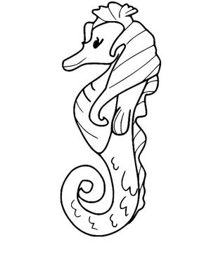 Free Seahorse Coloring Page