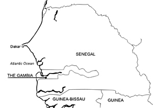 Coloring Page of Senegal Map