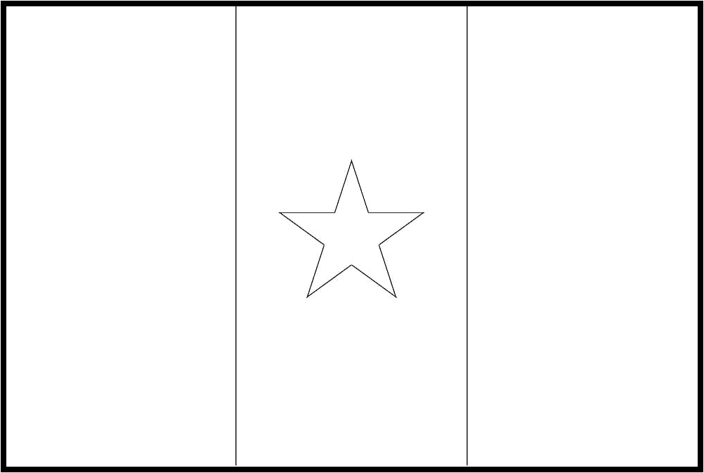 Printable Coloring Page of the Flag of Senegal Coloring Page
