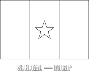 Senegal flag Coloring Page